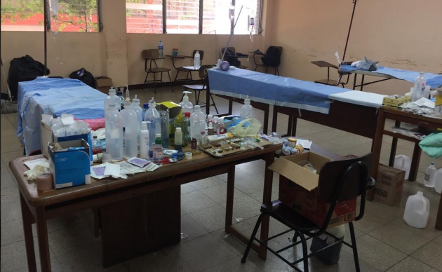 Quirófano improvisado de la UPOLI de Managua, la trinchera de los estudiantes Quirófano improvisado de la UPOLI de Managua, la trinchera de los estudiantes