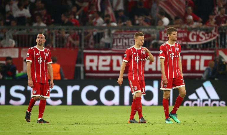 Ribery, Kimmich y Müller, en el partido ante el Real Madrid Ribery, Kimmich y Müller, en el partido ante el Real Madrid