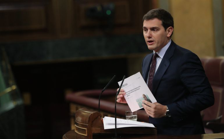 El líder de Ciudadanos, Albert Rivera, durante su intervención en el Pleno del Congreso El líder de Ciudadanos, Albert Rivera, durante su intervención en el Pleno del Congreso