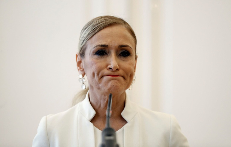 Cristina Cifuentes durante la rueda de prensa ofrecida el miércoles en la que ha anunciado su dimisión Cristina Cifuentes durante la rueda de prensa ofrecida el miércoles en la que ha anunciado su dimisión