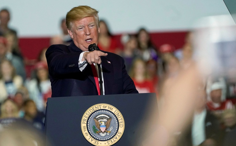 Donald Trump en un acto este sábado en Michigan Donald Trump en un acto este sábado en Michigan