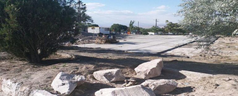 Imagen de uno de los lugares identificados como fosa común sobre el que se está construyendo Imagen de uno de los lugares identificados como fosa común sobre el que se está construyendo