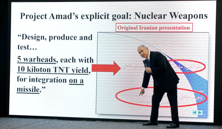 Benjamin Netanyahu durante una conferencia Benjamin Netanyahu durante una conferencia