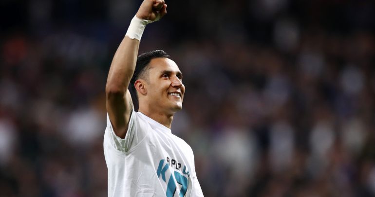 Keylor Navas levanta el puño tras la clasificación para la final Keylor Navas levanta el puño tras la clasificación para la final