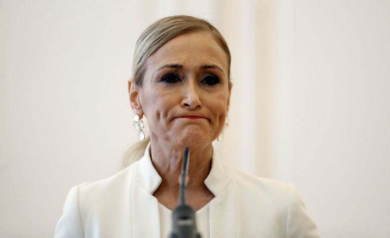 Fotografía de archivo, tomada el pasado 25 de abril de 2018, de la expresidenta madrileña Cristina Cifuentes, que ha presentado su renuncia irrevocable como presidenta del PP de Madrid Fotografía de archivo, tomada el pasado 25 de abril de 2018, de la expresidenta madrileña Cristina Cifuentes, que ha presentado su renuncia irrevocable como presidenta del PP de Madrid