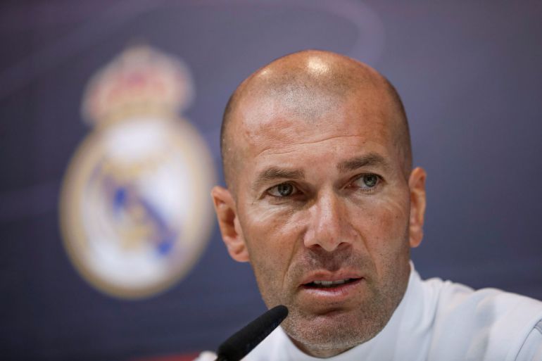 Zidane, en la sala de prensa Zidane, en la sala de prensa