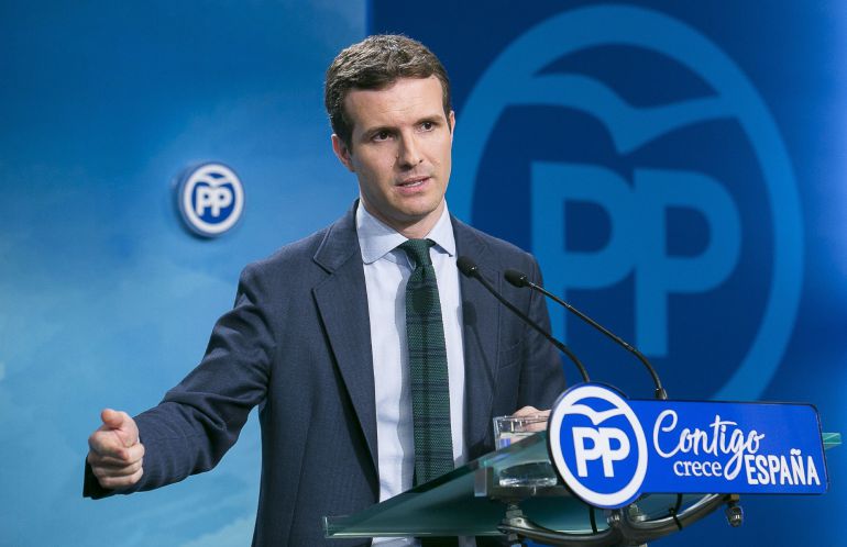 Rueda de prensa del vicesecretario de Comunición del PP, Pablo Casado Rueda de prensa del vicesecretario de Comunición del PP, Pablo Casado