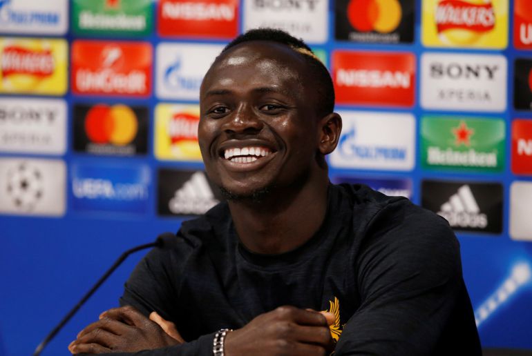 Mané durante la rueda de prensa en Anfield. Mané durante la rueda de prensa en Anfield.