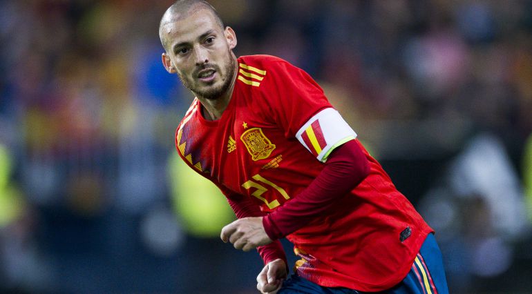 David Silva, con la selección española. David Silva, con la selección española.