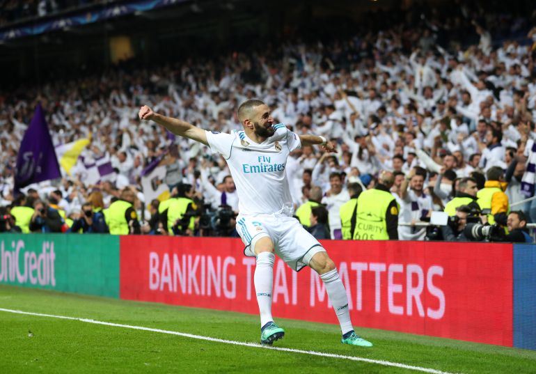 Benzema celebrando un gol esta temporada Benzema celebrando un gol esta temporada
