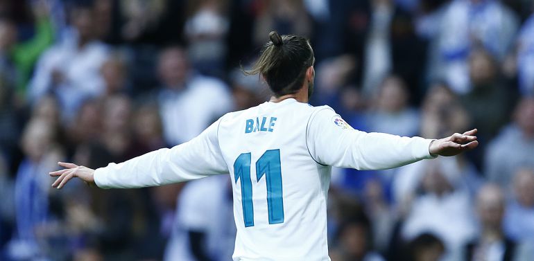 Gareth Bale celebra un gol con el Real Madrid. Gareth Bale celebra un gol con el Real Madrid.