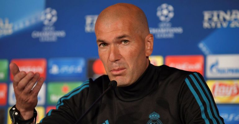 Zinedine Zidane, durante la rueda de prensa previa a la final Zinedine Zidane, durante la rueda de prensa previa a la final