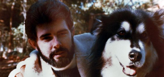 George Lucas junto a su perro Indiana. George Lucas junto a su perro Indiana.