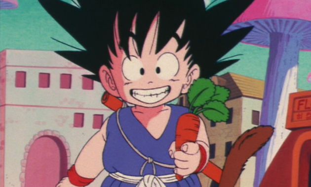Goku con una zanahoria. Goku con una zanahoria.