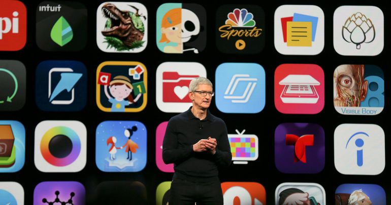 El CEO de Apple, Tim Cook, durante la WWDC 2018 en San José, California. El CEO de Apple, Tim Cook, durante la WWDC 2018 en San José, California.
