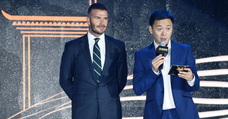 David Beckham, durante dicho evento en China David Beckham, durante dicho evento en China