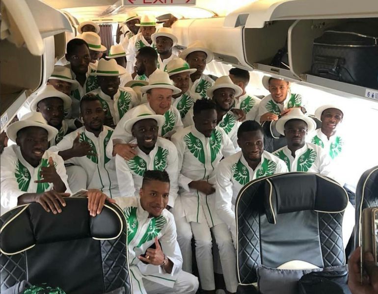 La selección nigeriana a su llegada a Rusia La selección nigeriana a su llegada a Rusia