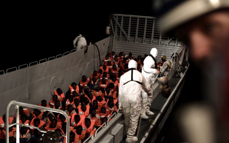 La embarcación 'Aquarius' con 629 migrantes a bordo. La embarcación 'Aquarius' con 629 migrantes a bordo.