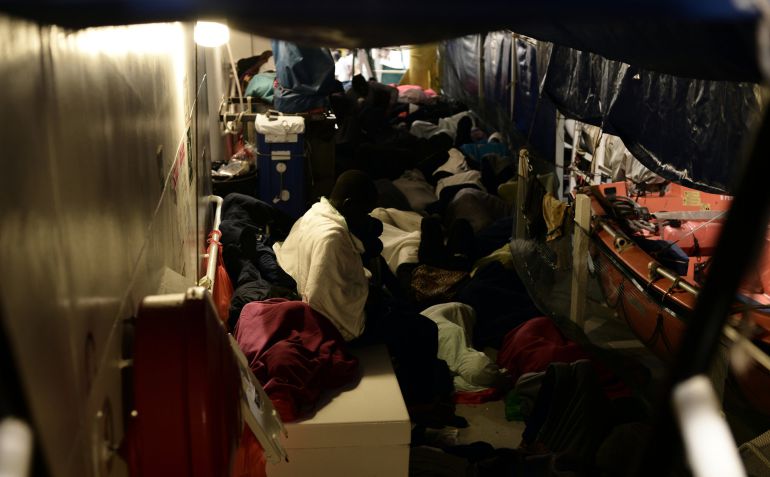 Algunas personas de las rescatadas a bordo del 'Aquarius'. Algunas personas de las rescatadas a bordo del 'Aquarius'.