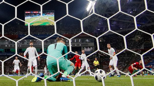 David De Gea, en el momento del segundo gol de Cristiano Ronaldo David De Gea, en el momento del segundo gol de Cristiano Ronaldo