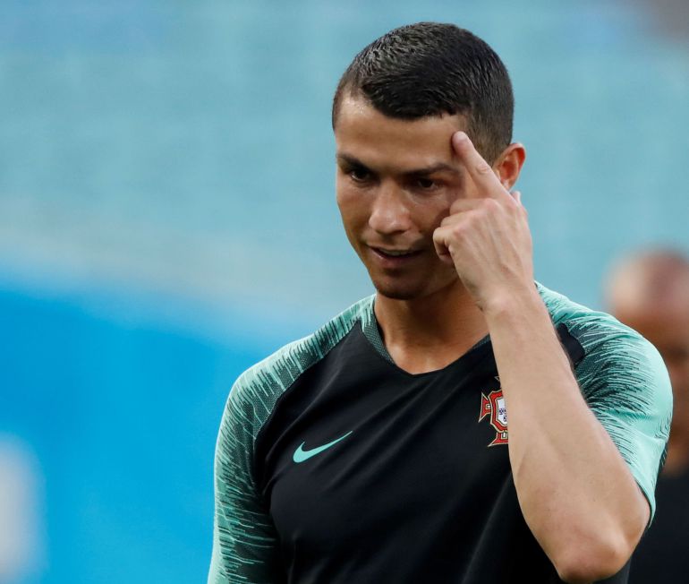Primer plano de Cristiano Ronaldo Primer plano de Cristiano Ronaldo