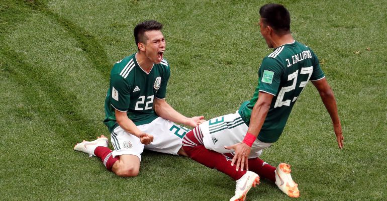 Hirving Lozano celebra su gol ante Alemania Hirving Lozano celebra su gol ante Alemania