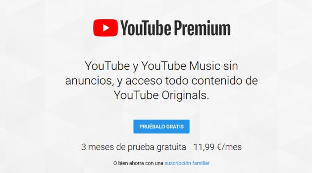 YouTube Premium sale a la venta desde 11,99 euros al mes. YouTube Premium sale a la venta desde 11,99 euros al mes.