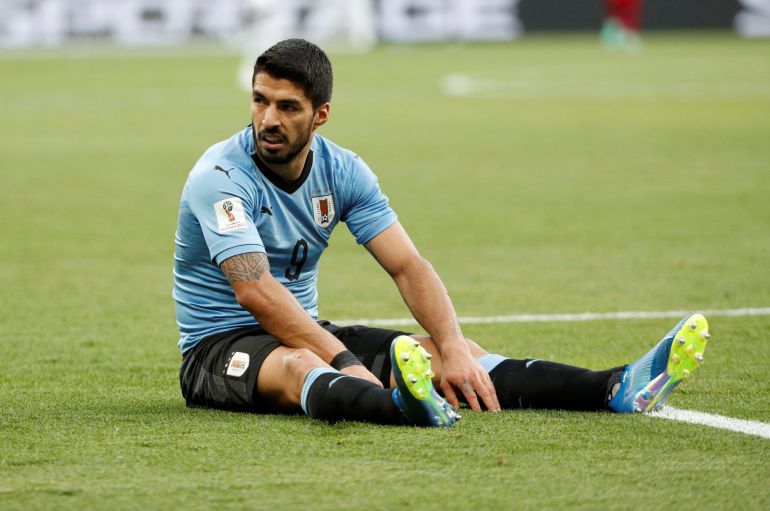 Luis Suárez durante el partido contra Arabia Saudí. Luis Suárez durante el partido contra Arabia Saudí.