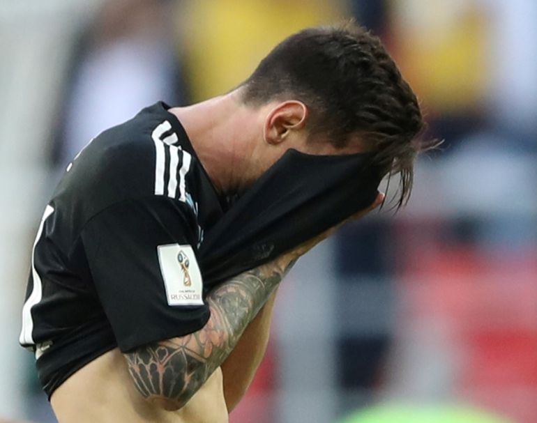 Messi durante el partido contra Islandia. Messi durante el partido contra Islandia.