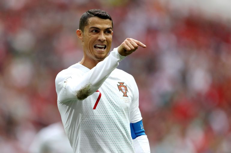 Cristiano Ronaldo gesticula durante el partido ante Marruecos Cristiano Ronaldo gesticula durante el partido ante Marruecos