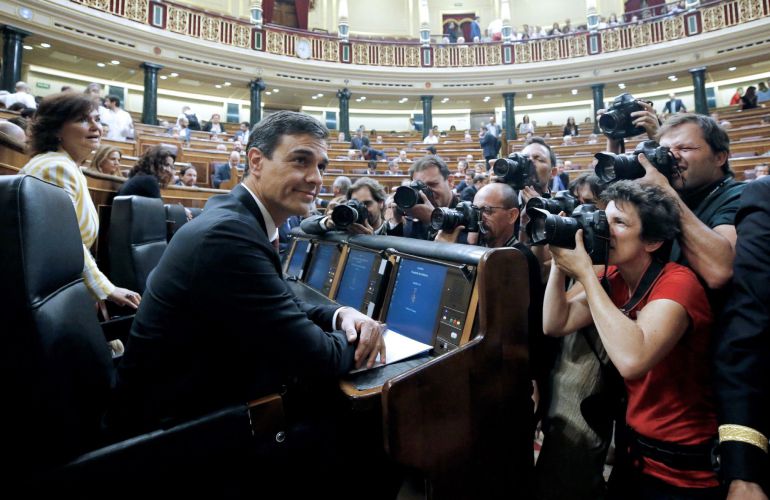 El presidente del gobierno Pedro Sánchez, en la sesión de control en el Congreso de los Diputados. El presidente del gobierno Pedro Sánchez, en la sesión de control en el Congreso de los Diputados.
