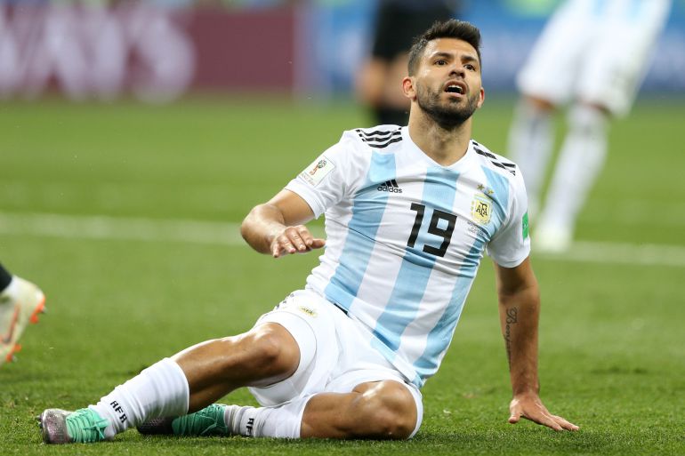 El 'Kun' durante el partido ante Croacia El 'Kun' durante el partido ante Croacia