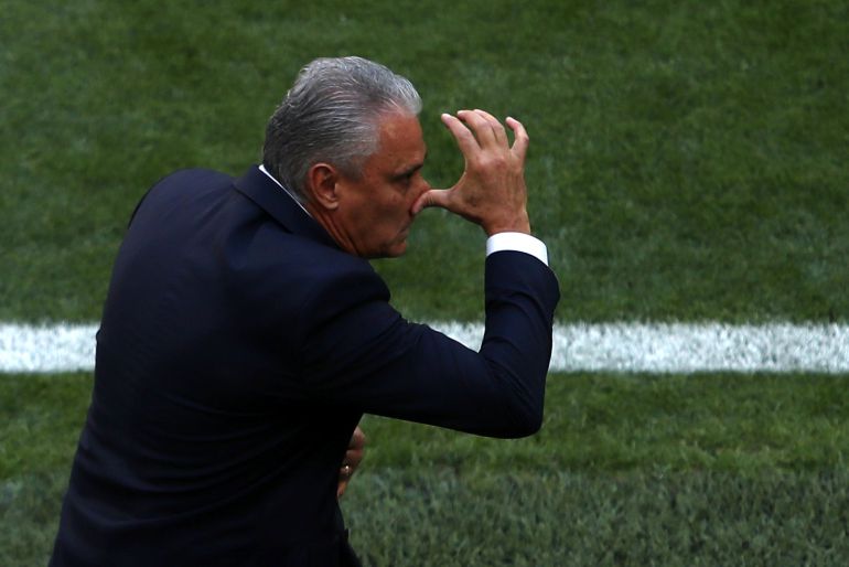 Tite, durante el partido contra Costa Rica Tite, durante el partido contra Costa Rica