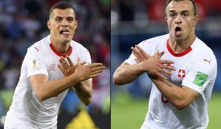 Las celebraciones de Xhaka y Shaqiri Las celebraciones de Xhaka y Shaqiri