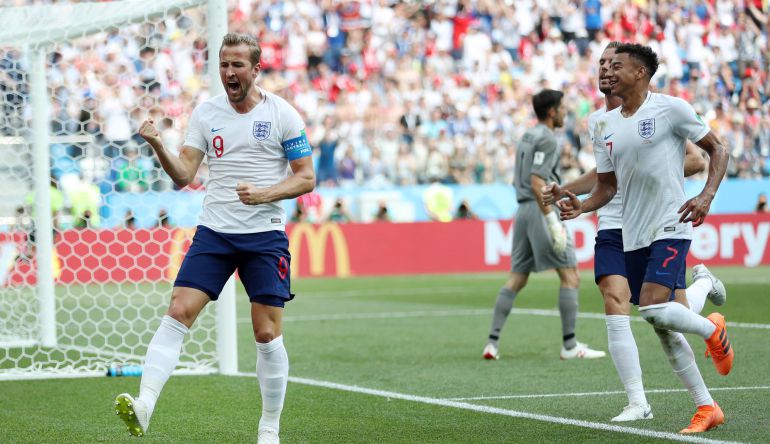 Kane celebra el segundo gol ruso frente a Panamá Kane celebra el segundo gol ruso frente a Panamá