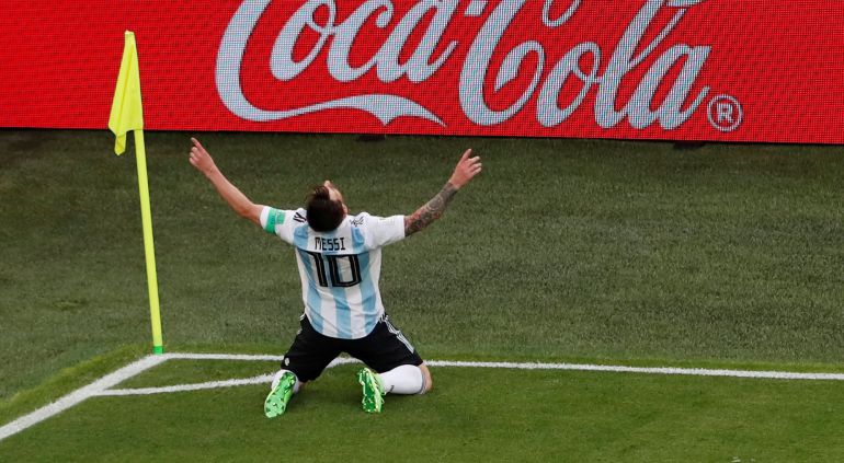 Messi celebra el gol ante Nigeria Messi celebra el gol ante Nigeria