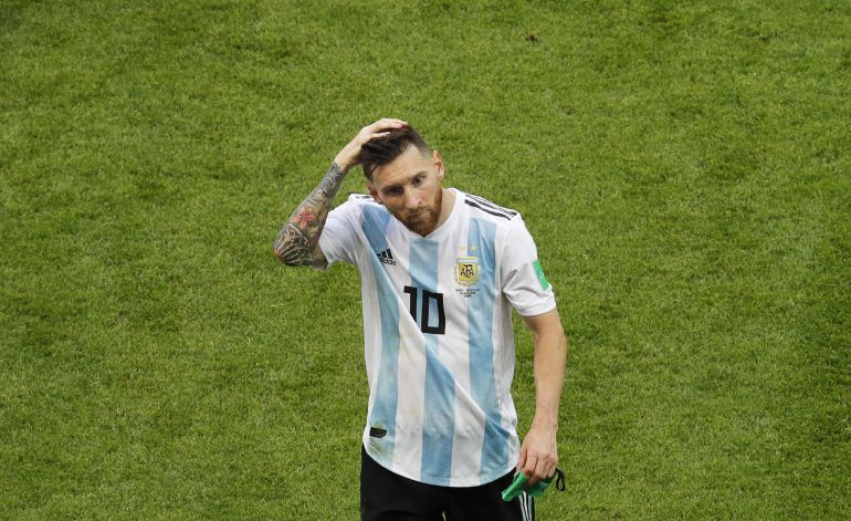 Lionel Messi tras la eliminación de Argentina en el Mundial de Rusia 2018
Lionel Messi tras la eliminación de Argentina en el Mundial de Rusia 2018