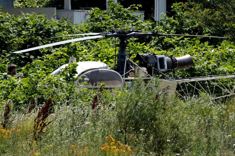 El helicóptero abandonado usado para la huída del preso Redoine Faid. El helicóptero abandonado usado para la huída del preso Redoine Faid.