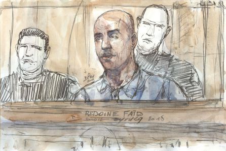 El preso Redoine Faid durante su juicio en el Palacio de Justicia Assise en Francia. El preso Redoine Faid durante su juicio en el Palacio de Justicia Assise en Francia.