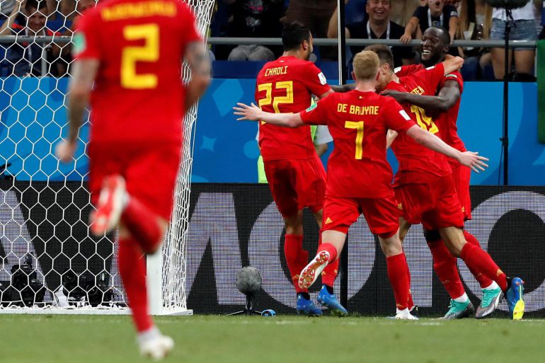 Bélgica celebra el gol de Chadli que les clasificaba para cuartos Bélgica celebra el gol de Chadli que les clasificaba para cuartos