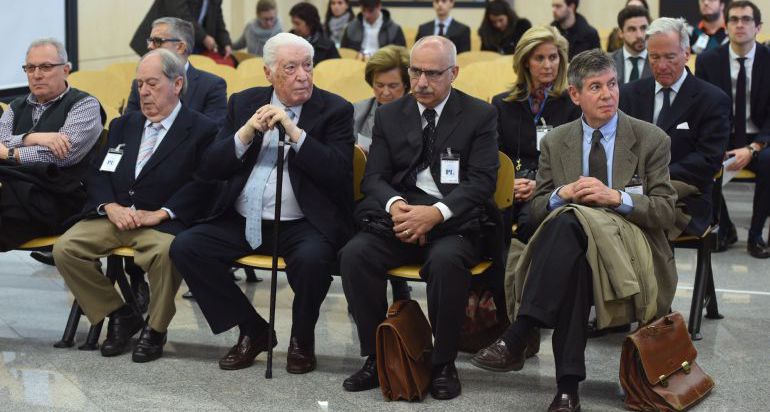 Los acusados del caso Pretoria durante el juicio en la Audiencia Los acusados del caso Pretoria durante el juicio en la Audiencia