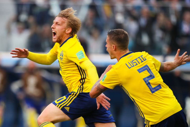 Los jugadores celebran el gol de la victoria ante Suiza. Los jugadores celebran el gol de la victoria ante Suiza.