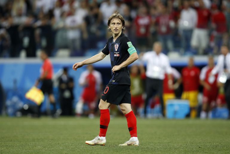 Luka Modric en el partido Croacia - Dinamarca del Mundial de Rusia 2018 Luka Modric en el partido Croacia - Dinamarca del Mundial de Rusia 2018