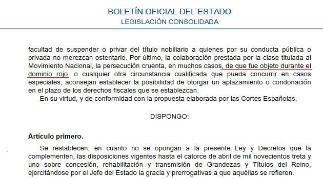 Texto del BOE publicado en 1948 Texto del BOE publicado en 1948