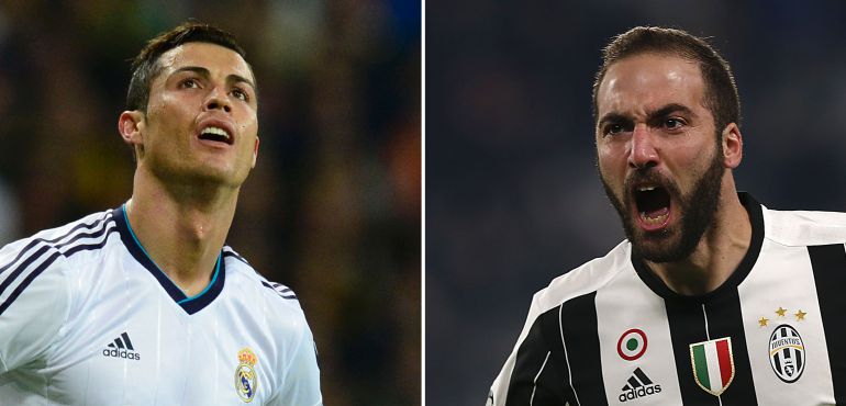 Cristiano en un partido de Champions en el Santiago Bernabéu. Higuain en el estado de la Juventus Cristiano en un partido de Champions en el Santiago Bernabéu. Higuain en el estado de la Juventus