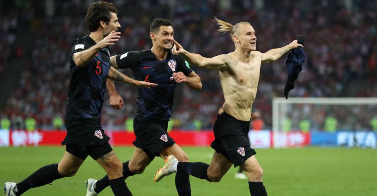 Domagoj Vida celebra un gol en la prórroga Domagoj Vida celebra un gol en la prórroga