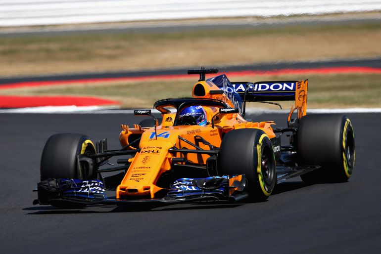 Fernando Alonso en un entreno del Gran Premio de Gran Bretaña Fernando Alonso en un entreno del Gran Premio de Gran Bretaña