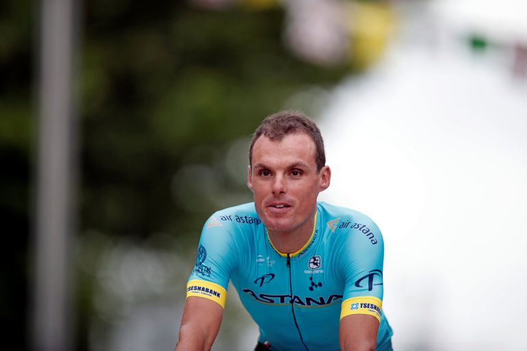 Luis León (Astana) durante su presentación. Luis León (Astana) durante su presentación.