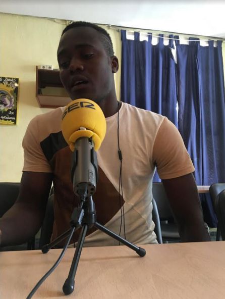 Nabylaye Camara, durante su charla con la Cadena SER Nabylaye Camara, durante su charla con la Cadena SER