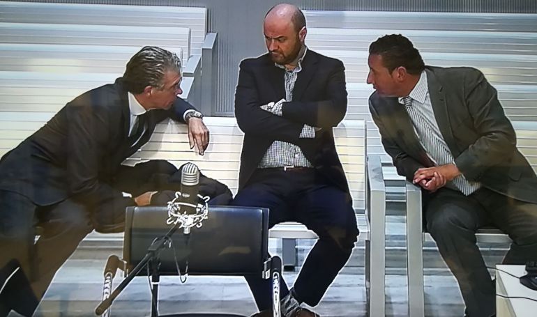 Granados, Talamino y Caro Vinagre durante el juicio Granados, Talamino y Caro Vinagre durante el juicio